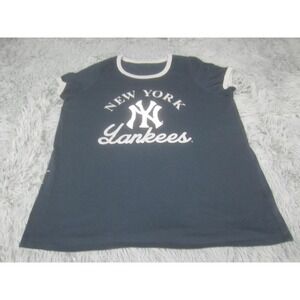 New York Yankees Shirt Womens Medium Blue MLB Baseball Short Sleeve Graphic Tee
